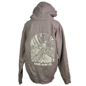 Cove Surf Company Purple Graphic Hoodie Mens medium Skeleton Pullover